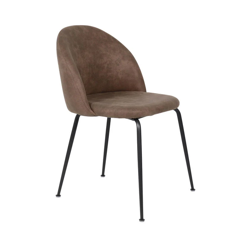 Set da 4 Sedia soggiorno in velluto gambe in metallo nero cm 55x45x78h - vari colori