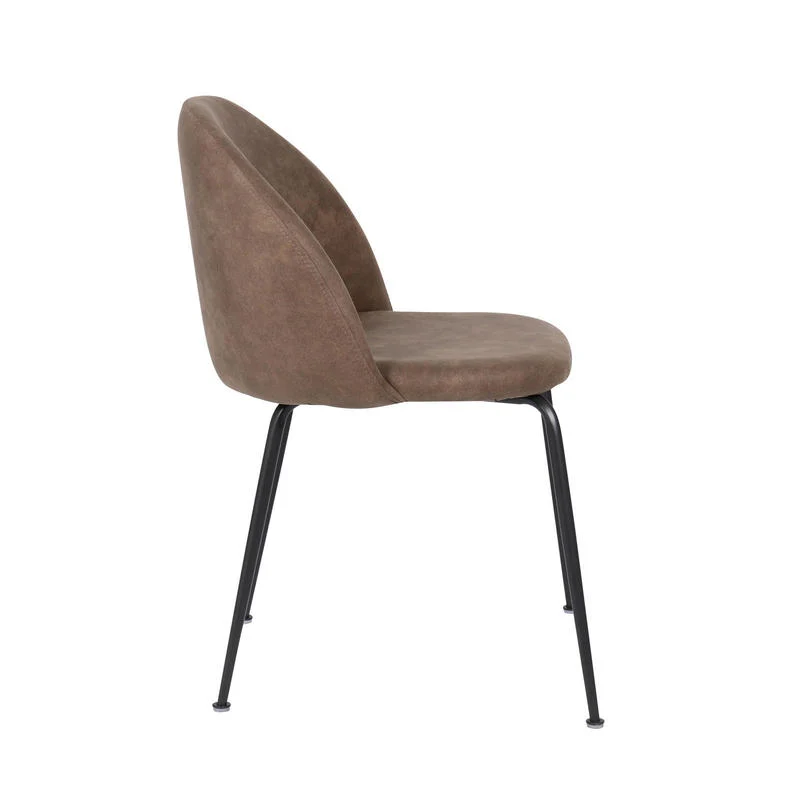 Set da 4 Sedia soggiorno in velluto gambe in metallo nero cm 55x45x78h - vari colori