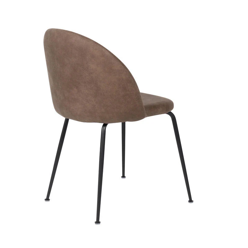 Set da 4 Sedia soggiorno in velluto gambe in metallo nero cm 55x45x78h - vari colori