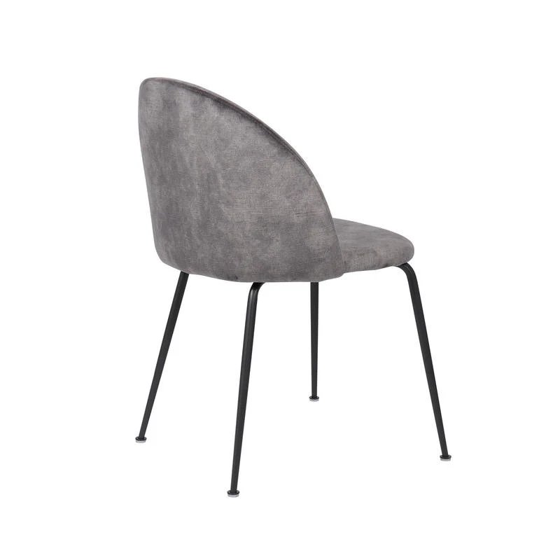 Set da 4 Sedia soggiorno in velluto gambe in metallo nero cm 55x45x78h - vari colori