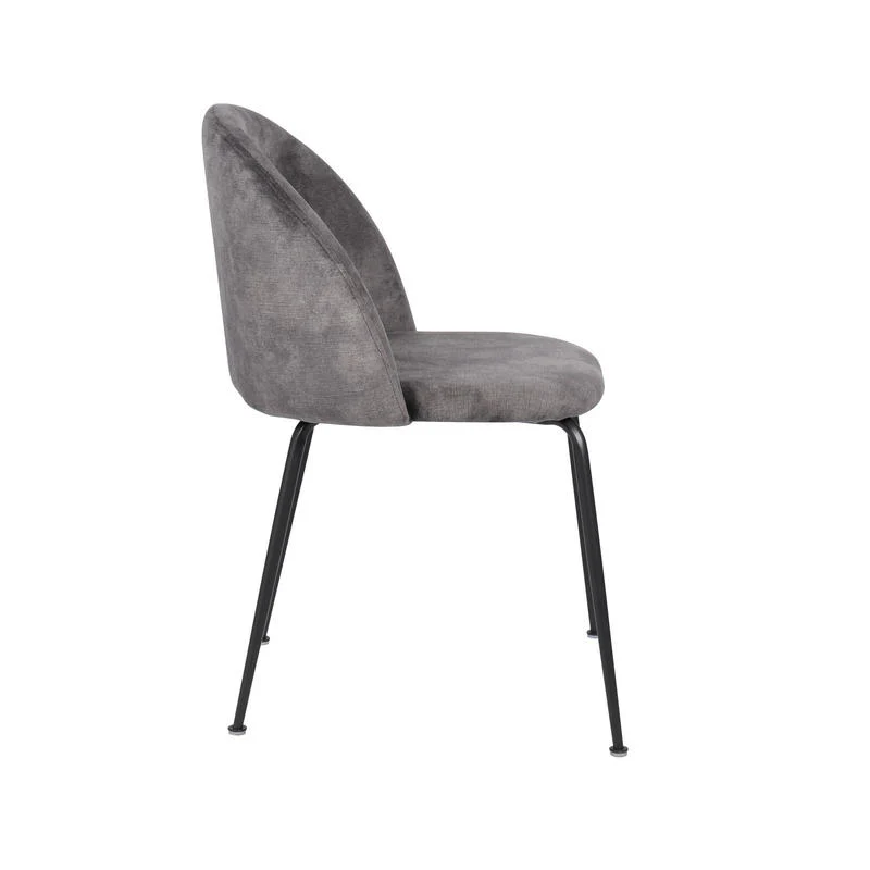 Set da 4 Sedia soggiorno in velluto gambe in metallo nero cm 55x45x78h - vari colori
