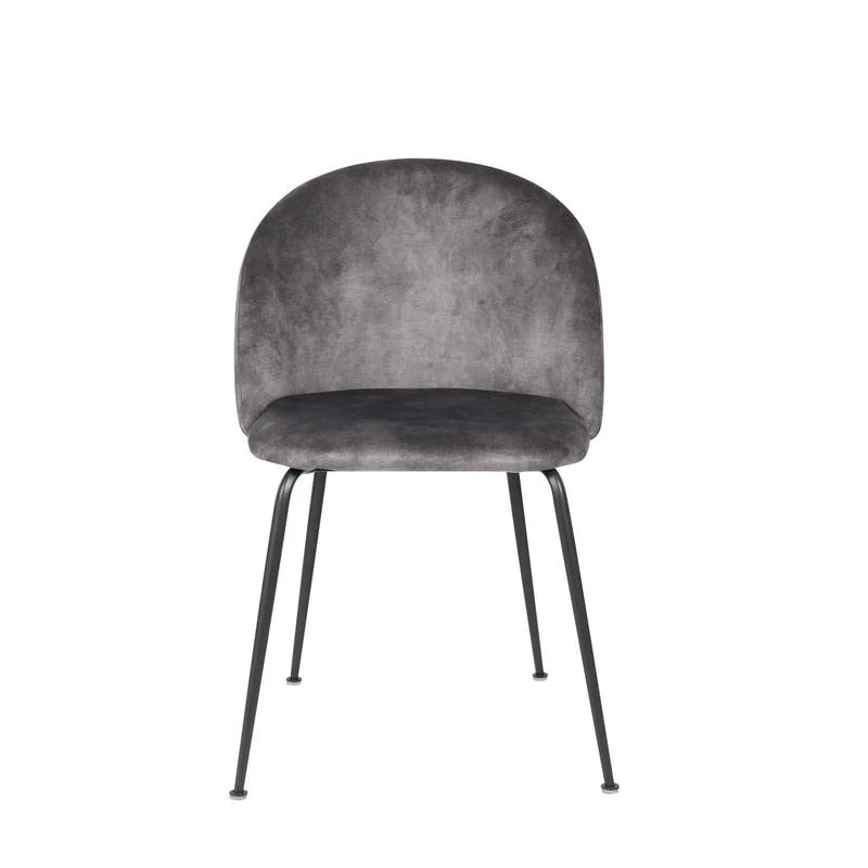 Set da 4 Sedia soggiorno in velluto gambe in metallo nero cm 55x45x78h - vari colori