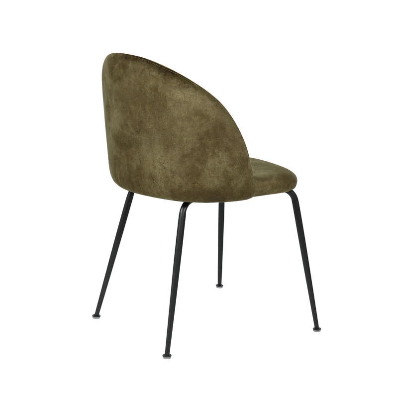 Set da 4 Sedia soggiorno in velluto gambe in metallo nero cm 55x45x78h - vari colori