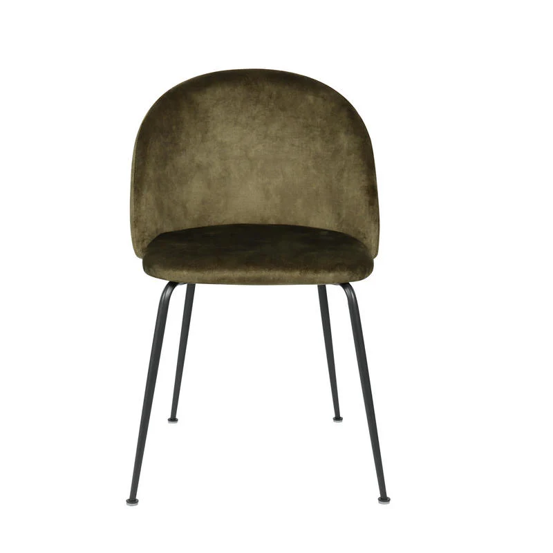 Set da 4 Sedia soggiorno in velluto gambe in metallo nero cm 55x45x78h - vari colori