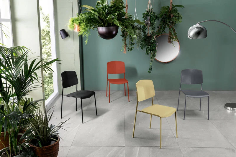 Set da 4 Sedia living moderna in polipropilene cm 52x52x79h - vari colori