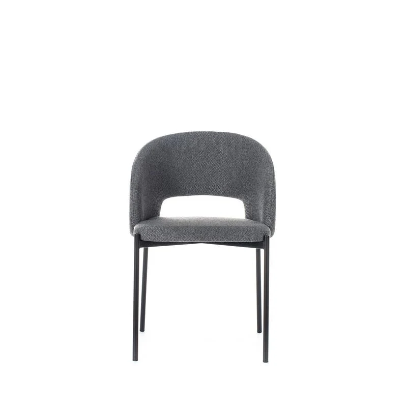 Set da 4 Sedia imbottita moderna per soggiorno in tessuto e metallo cm 55x52x78h - vari colori