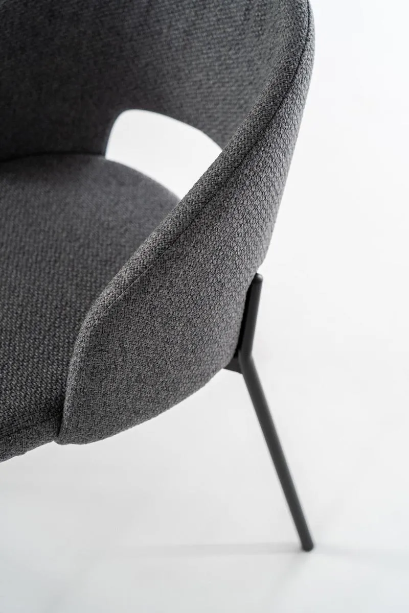 Set da 4 Sedia imbottita moderna per soggiorno in tessuto e metallo cm 55x52x78h - vari colori