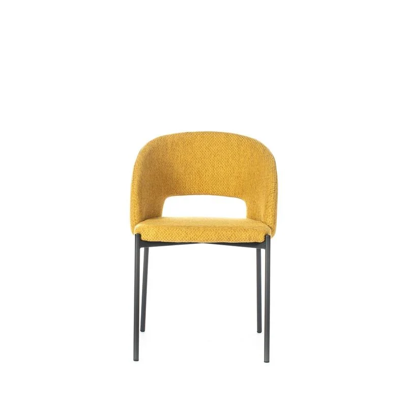Set da 4 Sedia imbottita moderna per soggiorno in tessuto e metallo cm 55x52x78h - vari colori