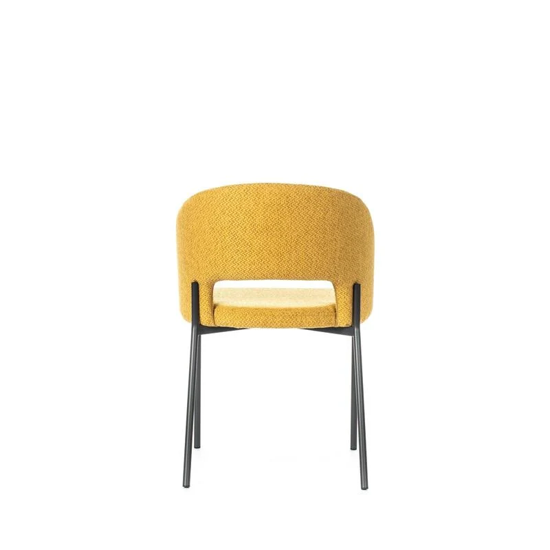 Set da 4 Sedia imbottita moderna per soggiorno in tessuto e metallo cm 55x52x78h - vari colori
