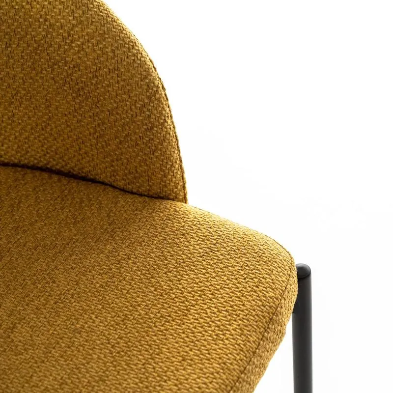 Set da 4 Sedia imbottita moderna per soggiorno in tessuto e metallo cm 55x52x78h - vari colori
