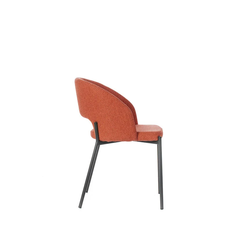 Set da 4 Sedia imbottita moderna per soggiorno in tessuto e metallo cm 55x52x78h - vari colori