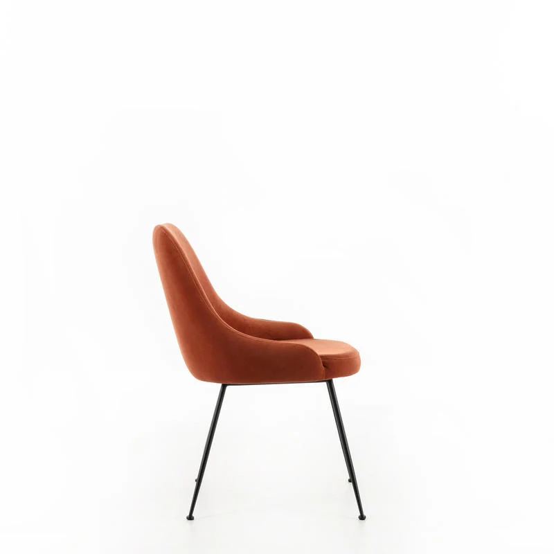 Sedia moderna imbottita rivestita in tessuto effetto velluto cm 48x49x80h - vari colori