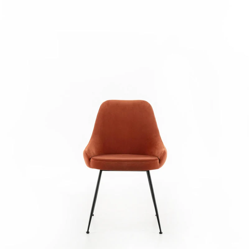 Sedia moderna imbottita rivestita in tessuto effetto velluto cm 48x49x80h - vari colori