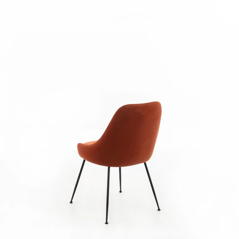 Sedia moderna imbottita rivestita in tessuto effetto velluto cm 48x49x80h - vari colori