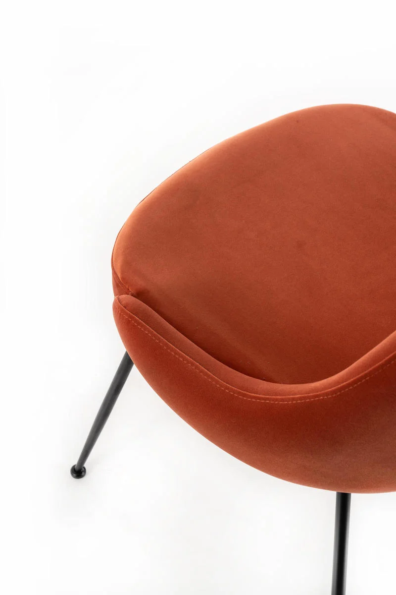 Sedia moderna imbottita rivestita in tessuto effetto velluto cm 48x49x80h - vari colori