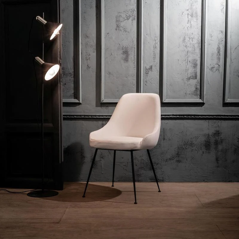 Sedia moderna imbottita rivestita in tessuto effetto velluto cm 48x49x80h - vari colori