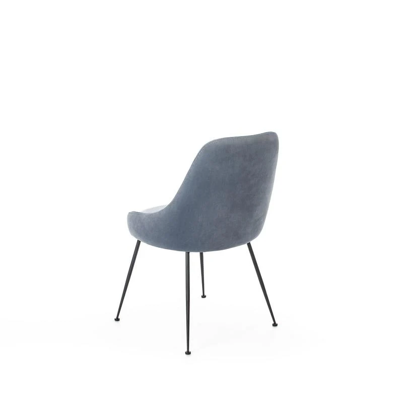 Sedia moderna imbottita rivestita in tessuto effetto velluto cm 48x49x80h - vari colori
