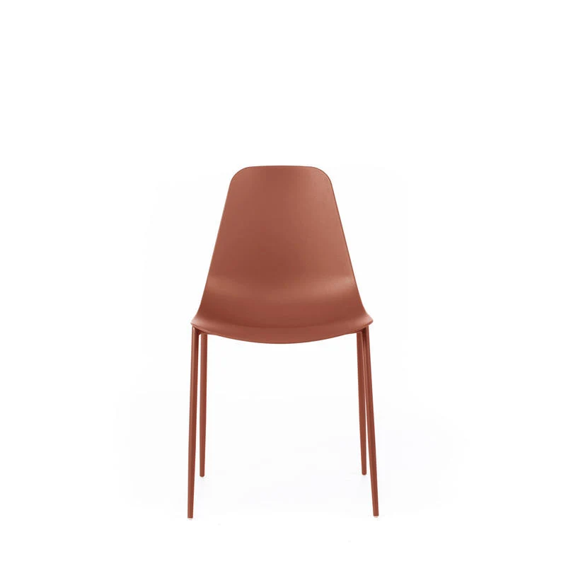 Set da 4 Sedia con scocca in polipropilene e gambe in metallo cm 48x49x88h - vari colori
