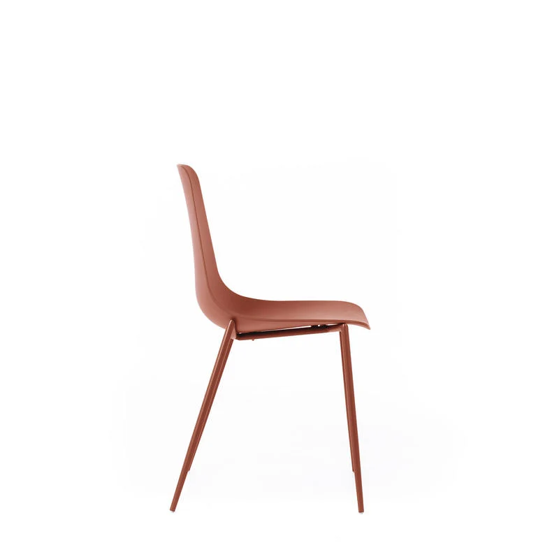 Set da 4 Sedia con scocca in polipropilene e gambe in metallo cm 48x49x88h - vari colori
