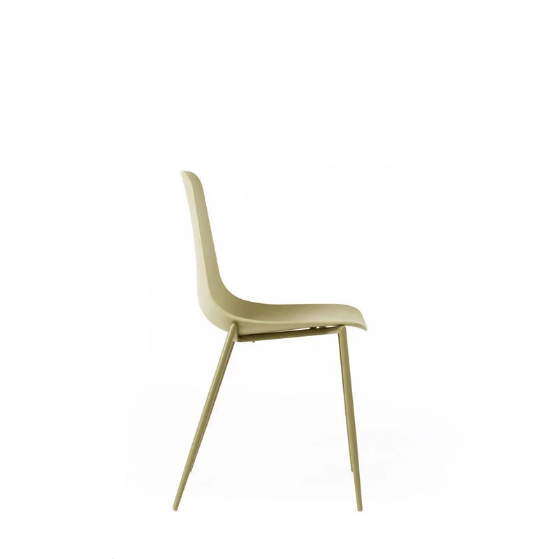 Set da 4 Sedia con scocca in polipropilene e gambe in metallo cm 48x49x88h - vari colori