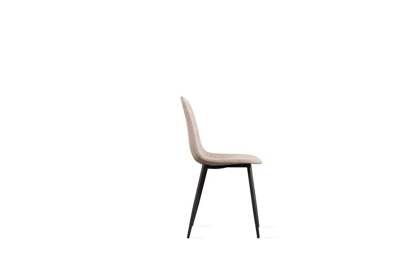 Set da 4 Sedia living scocca effetto rattan gambe in metallo nero cm 38x43x86h - vari colori