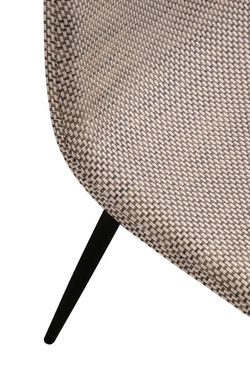 Set da 4 Sedia living scocca effetto rattan gambe in metallo nero cm 38x43x86h - vari colori
