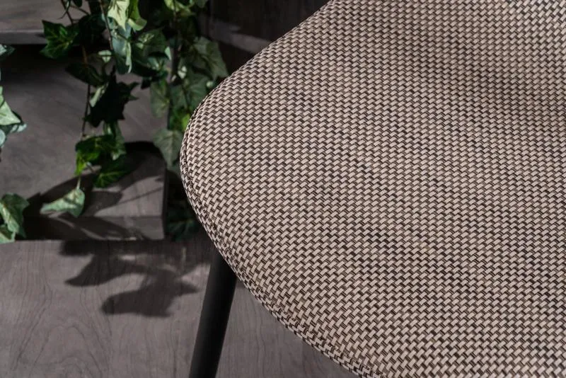 Set da 4 Sedia living scocca effetto rattan gambe in metallo nero cm 38x43x86h - vari colori