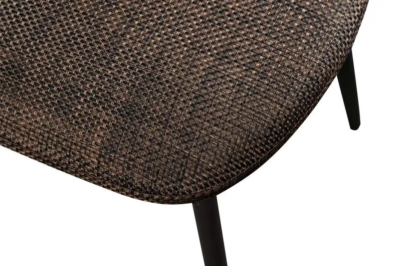 Set da 4 Sedia living scocca effetto rattan gambe in metallo nero cm 38x43x86h - vari colori