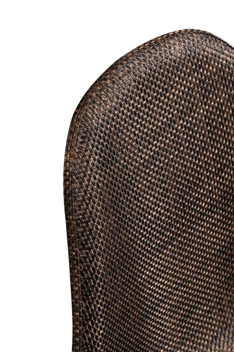 Set da 4 Sedia living scocca effetto rattan gambe in metallo nero cm 38x43x86h - vari colori