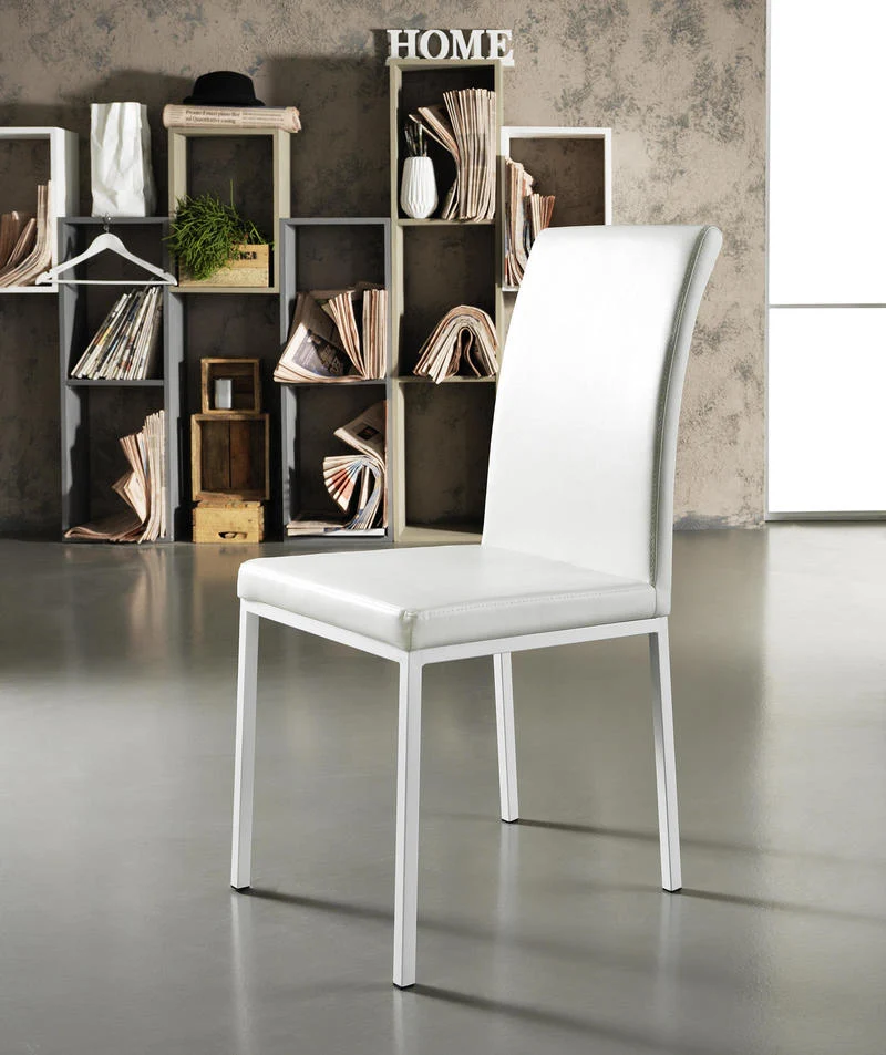 Set da 4 Sedia in similpelle imbottita per soggiorno cm 43x42x91h - vari colori