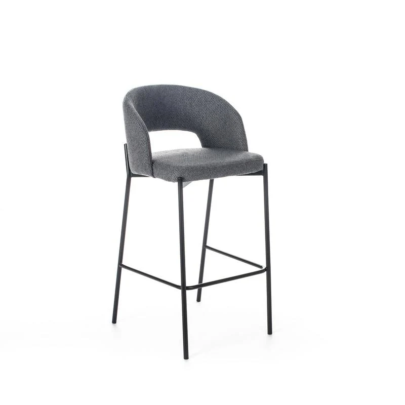 Set da 2 Sgabello moderno seduta in tessuto struttura in metallo cm 52x50x89h - vari colori
