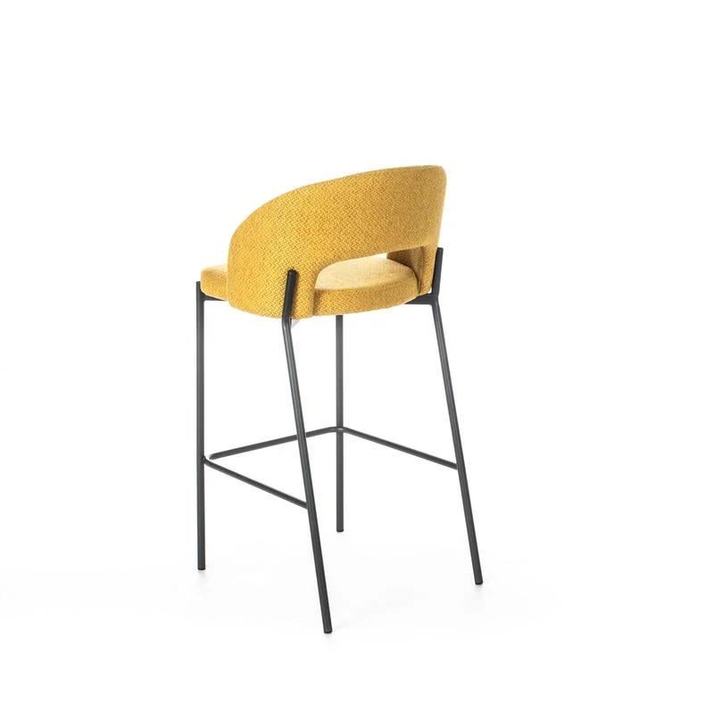 Set da 2 Sgabello moderno seduta in tessuto struttura in metallo cm 52x50x89h - vari colori