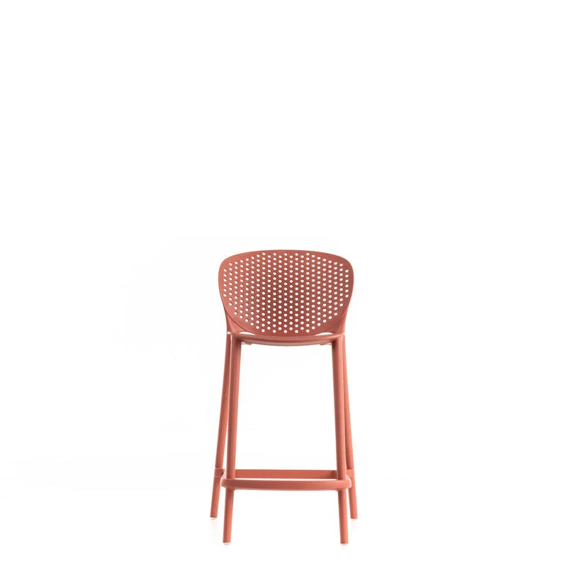 Set da 2 sgabello alto in polipropilene per interno o esterno cm 46x42x93h - vari colori