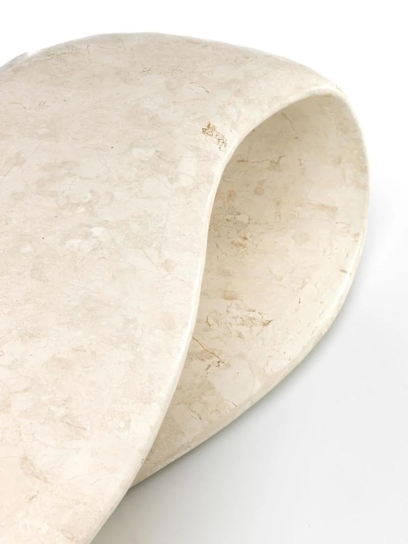 Tavolino moderno in pietra fossile per salotto cm 123x60x34h - vari colori
