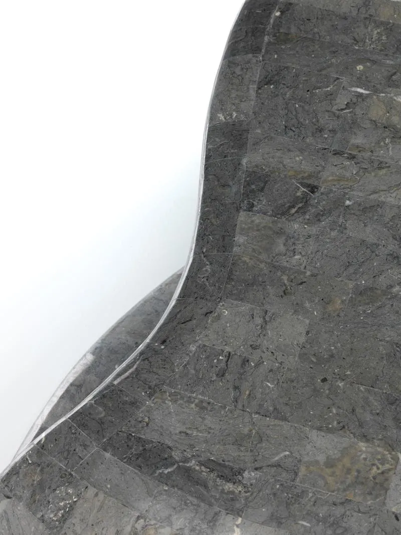 Tavolino moderno in pietra fossile per salotto cm 123x60x34h - vari colori