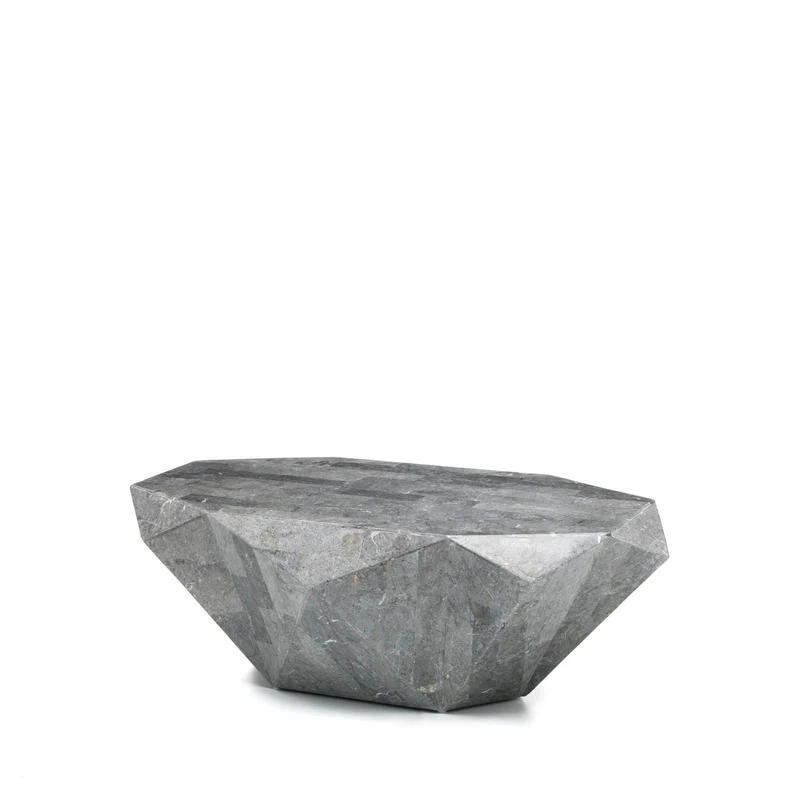 Tavolino da salotto design in pietra fossile cm 120x70x40h - vari colori