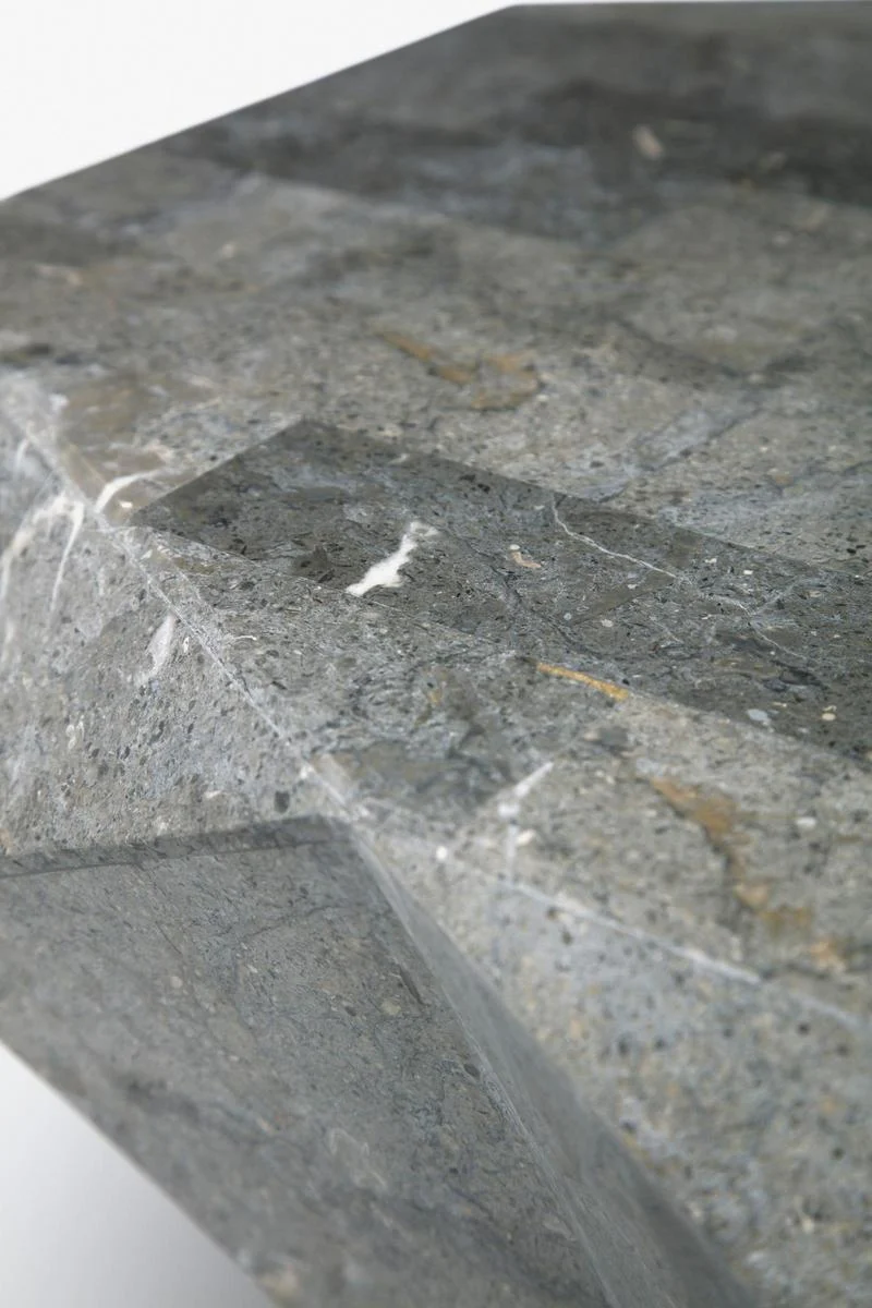 Tavolino da salotto design in pietra fossile cm 120x70x40h - vari colori