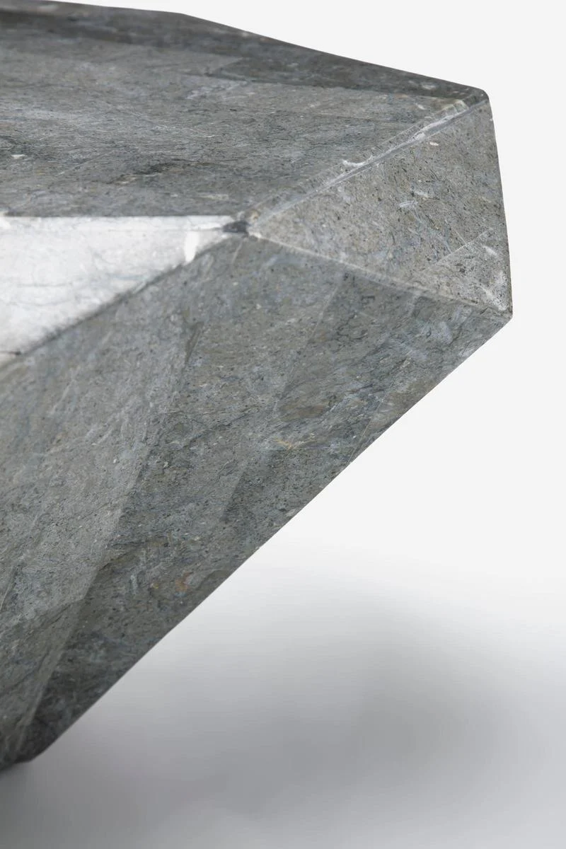 Tavolino da salotto design in pietra fossile cm 120x70x40h - vari colori