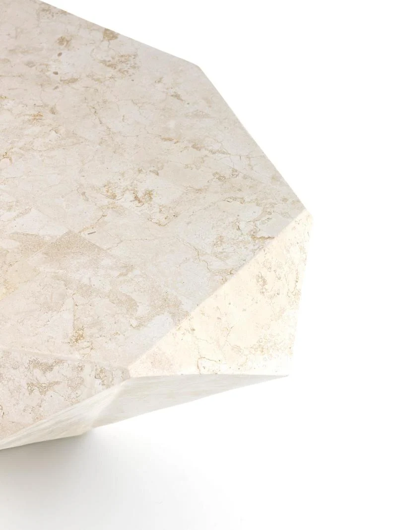 Tavolino da salotto design in pietra fossile cm 120x70x40h - vari colori