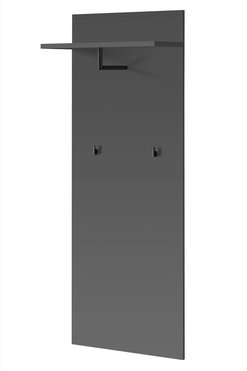Sobry - Pannello verticale appendiabiti da ingresso colore antracite cm 60x28x157h
