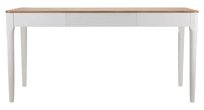 Tavolo da cucina fisso in legno bianco piano naturale cm 180x90x80h