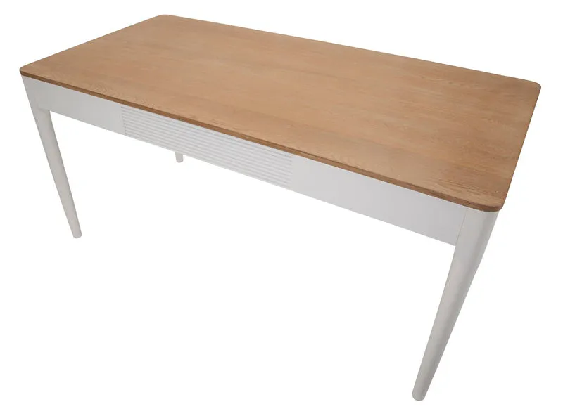 Tavolo da cucina fisso in legno bianco piano naturale cm 180x90x80h