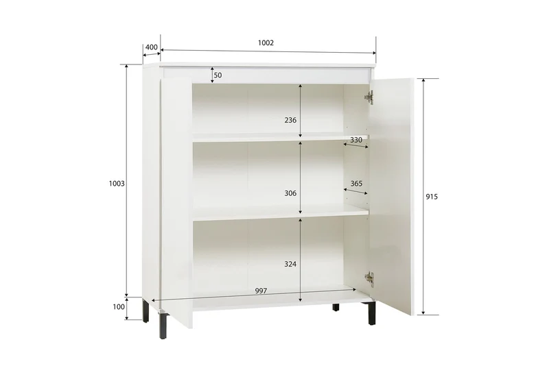 Mobile living 2 ante alto moderno bianco lucido cm 100x40x110h - vari colori