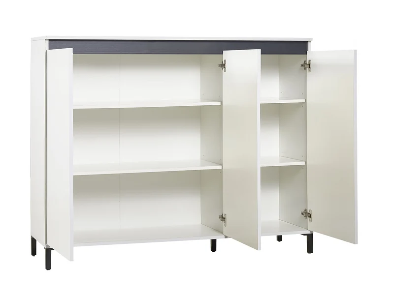 Credenza living mobile alto moderno 3 ante bianco lucido cm 138x40x110h - vari colori
