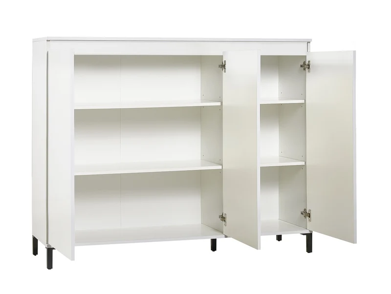 Credenza living mobile alto moderno 3 ante bianco lucido cm 138x40x110h - vari colori