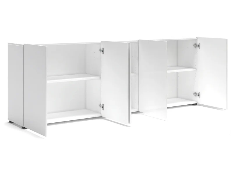Madia lunga buffet moderno 5 ante colore bianco lucido cm 225x38x79h