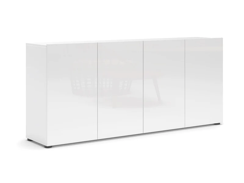 Madia design living 4 ante colore bianco lucido cm 180x38x79h