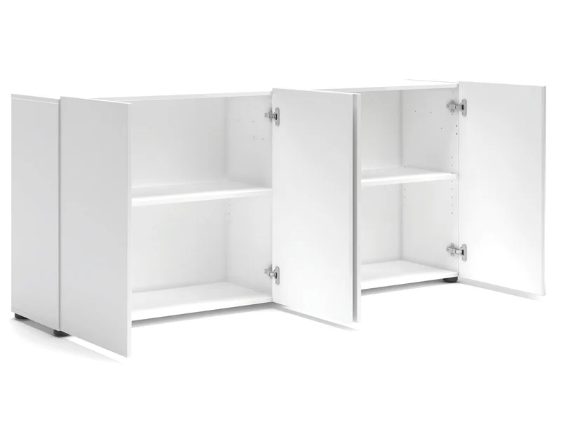 Madia design living 4 ante colore bianco lucido cm 180x38x79h