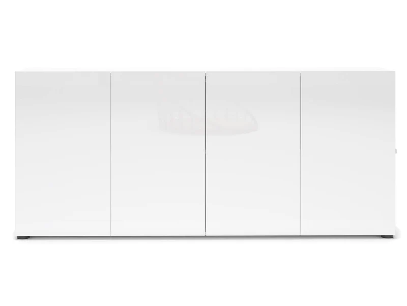Madia design living 4 ante colore bianco lucido cm 180x38x79h