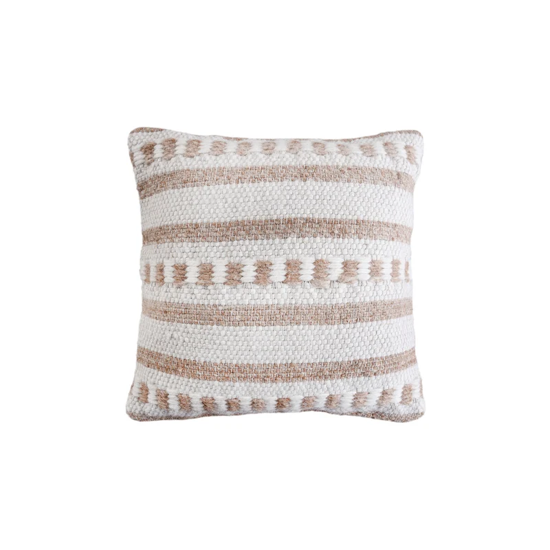 Cuscino decorativo in lana tessuta a righe 45x45 cm - PERULDOR